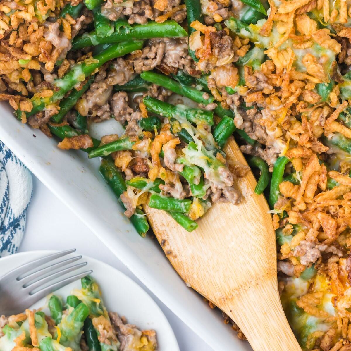Hamburger Green Bean Casserole - Recipe photo by Grits and Pinecones