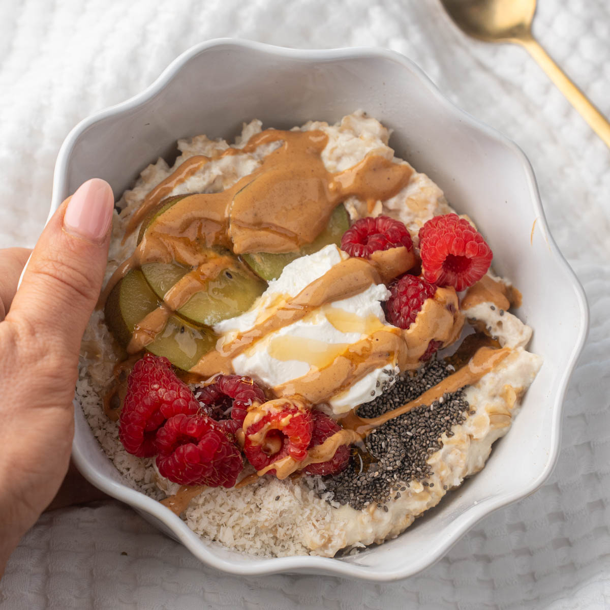 High Protein Oatmeal Egg Whites - Recipe photo by Maria Lucey Dietitian