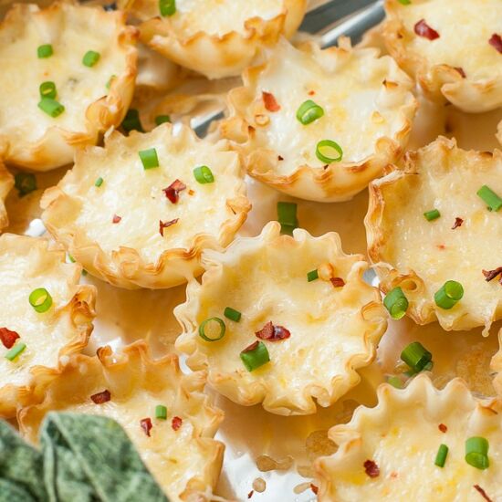 Mini Phyllo Quiche Cups - Recipe photo by peasandcrayons