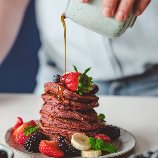 Beetroot Pancakes - Recipe photo by FromSandrasKitchen