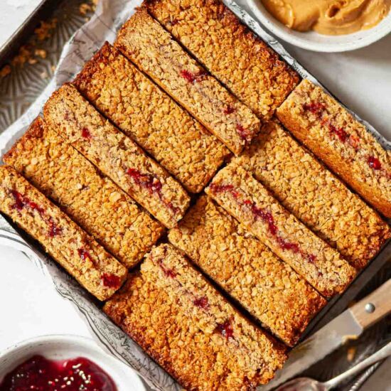 Peanut Butter Flapjack with Jam - Recipe photo by Jane-LittleSugarSnaps