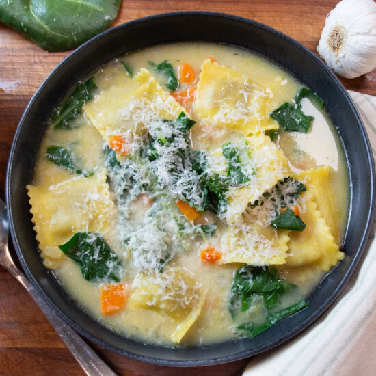 Ravioli and Chard Soup - Recipe photo by Little Nomads Recipes
