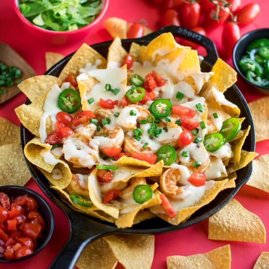 Shrimp Nachos - Recipe photo by peasandcrayons