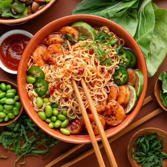 Sriracha Shrimp Ramen Soup - Recipe photo by peasandcrayons