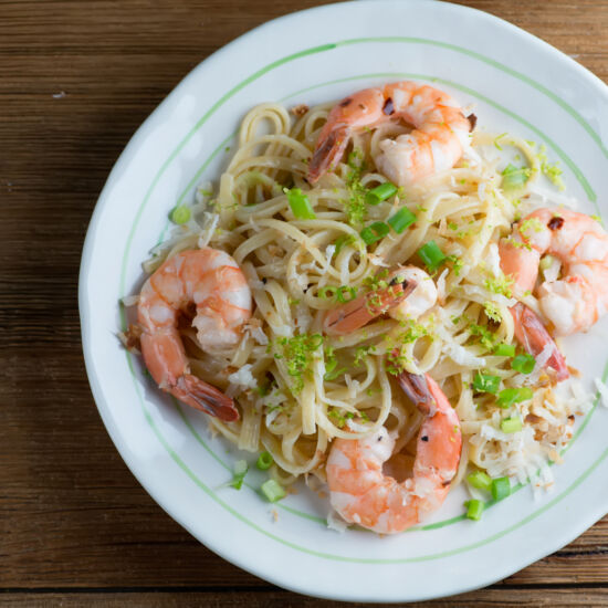 Coconut Shrimp Pasta - Recipe photo by Framed Cooks