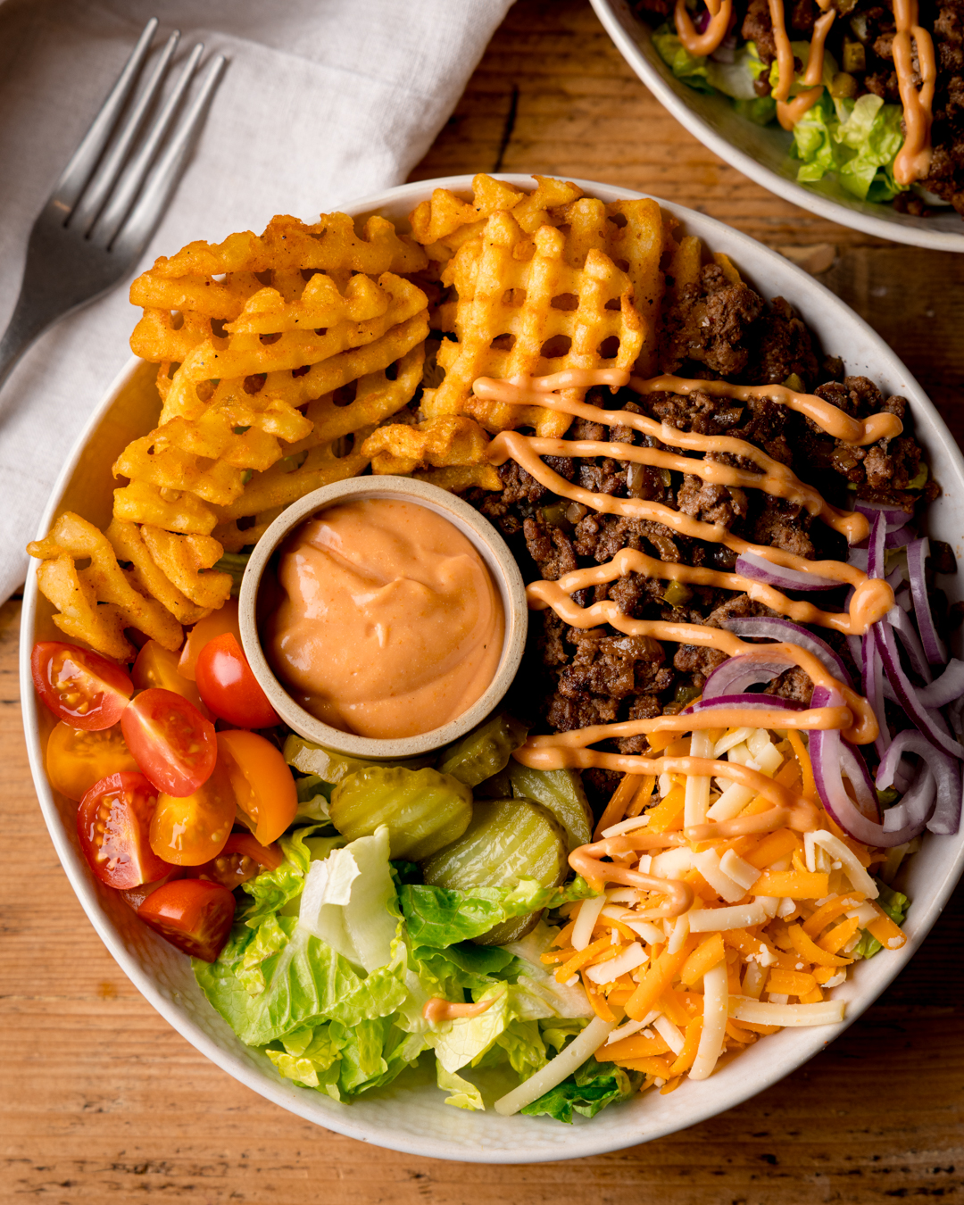 Burger Bowls - Recipe photo by KitchenSanctuary