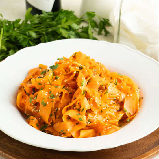 Spicy Carrot Ribbon Salad - Recipe photo by TheDeliciousSpoon