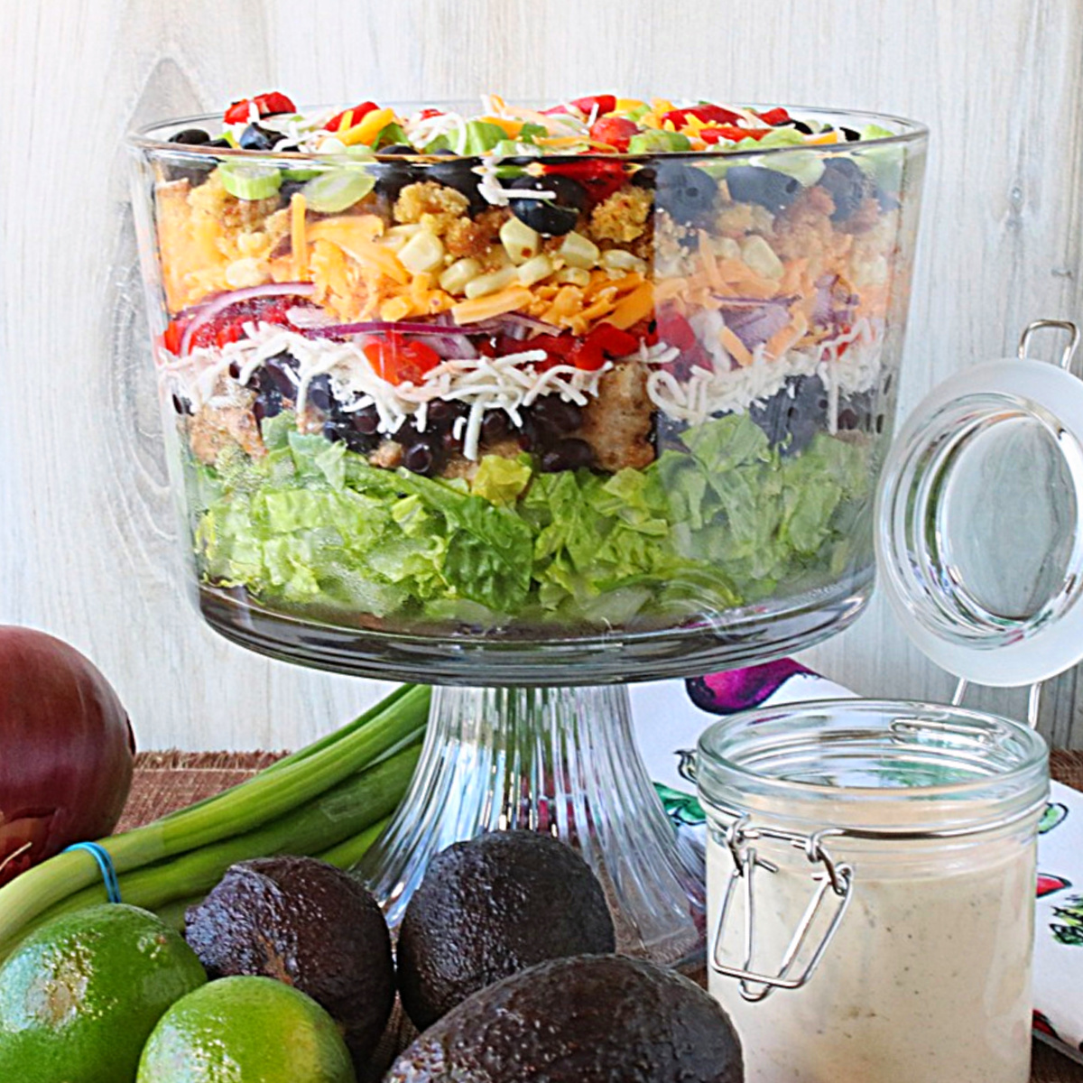 Chicken Fajita Layered Salad - Recipe photo by Kudos Kitchen by Renee Recipes