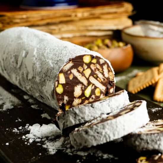 Italian Chocolate Salami - Recipe photo by TheDeliciousSpoon