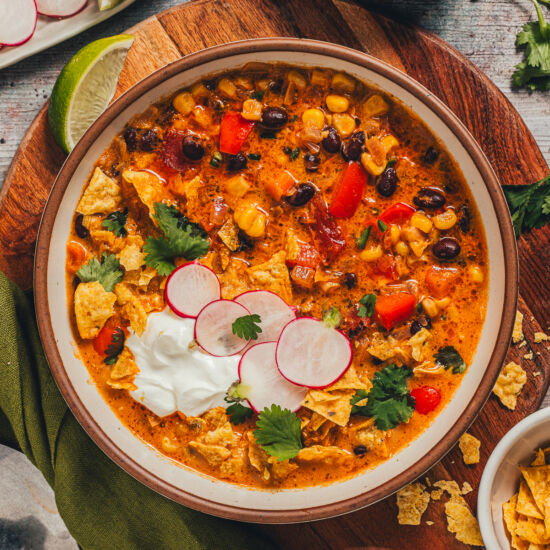 Creamy Vegan Tortilla Soup - Recipe photo by sweetmiscellany