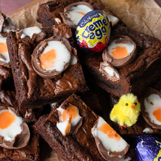 Gluten-Free Creme Egg Brownies - Recipe photo by Laurasglutenfreekitchen