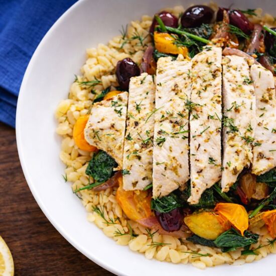 Mediterranean Chicken Orzo Bowl - Recipe photo by Meredith