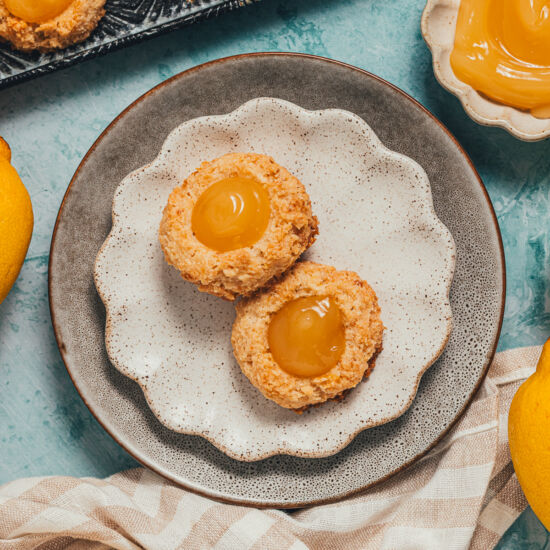 Macaroon Thumbprints w/ Lemon Curd - Recipe photo by sweetmiscellany