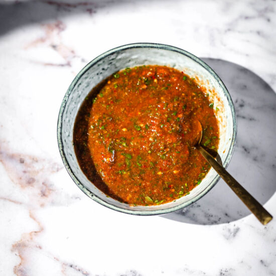Yemeni Red Sahawiq (Bisbas) - Recipe photo by tiffinandteaofficial
