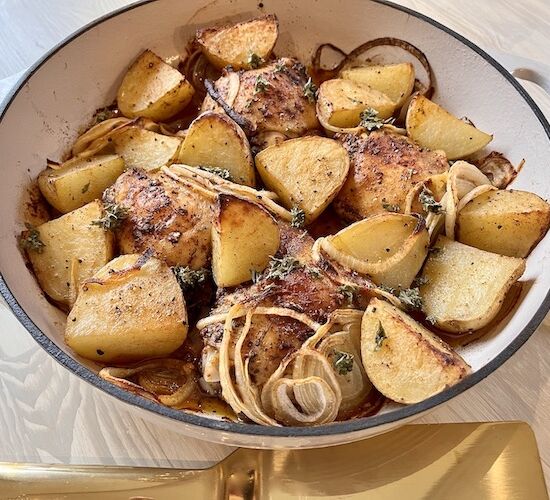 Roasted Chicken Thighs and Potatoes - Recipe photo by Kitchengetaway