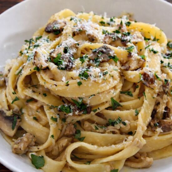 Tagliatelle w/ Mushrooms & Truffle - Recipe photo by Meredith