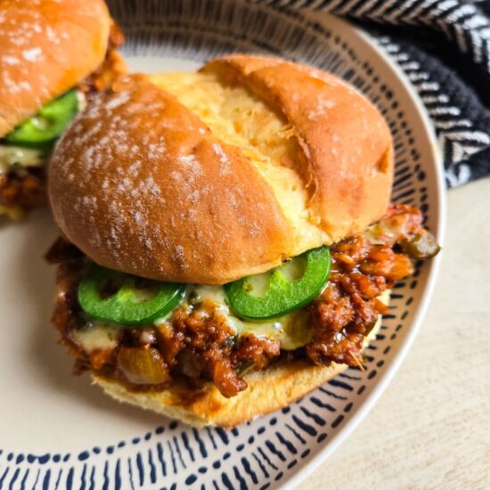 Jalapeno Cheddar Sloppy Joes - Recipe photo by the_happy_veg