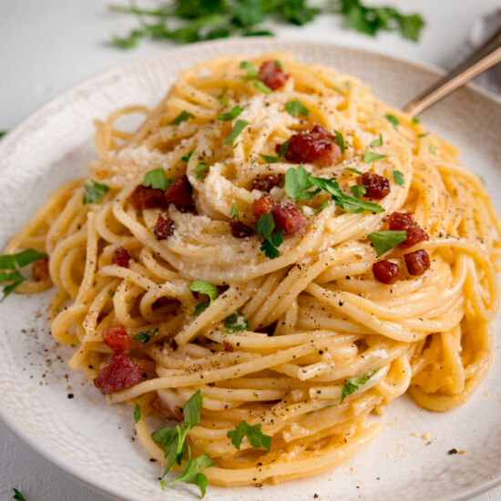Carbonara - Recipe photo by KitchenSanctuary