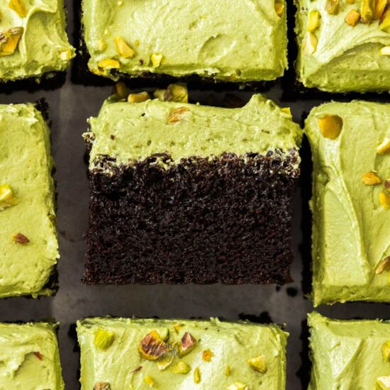 Pistachio Chocolate Snack Cake - Recipe photo by sugarsaltmagic