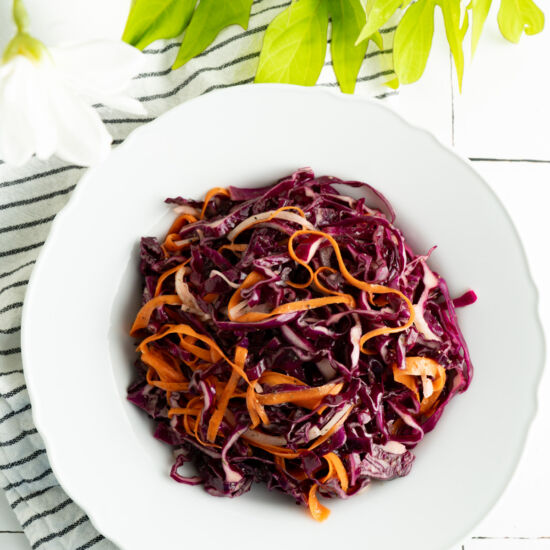 No Mayo Purple Cabbage Slaw - Recipe photo by TheDeliciousSpoon