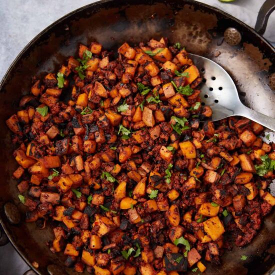 Sweet Potato and Chorizo Hash - Recipe photo by Barbara Curry