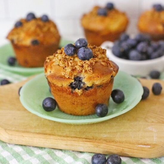Blueberry Ice Cream Muffins - Recipe photo by Skinny Sweets