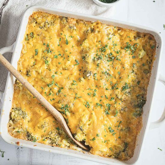 Cheesy Broccoli Rice Casserole - Recipe photo by peelwithzeal