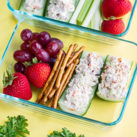 Tuna Salad Cucumber Boats - Recipe photo by peasandcrayons