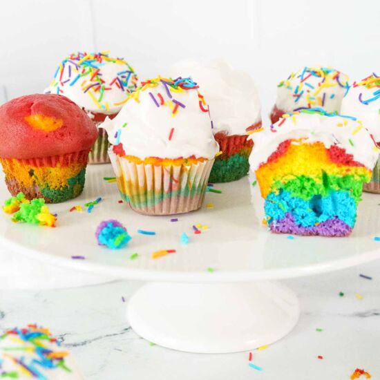 Easy Rainbow Cupcakes - Recipe photo by peelwithzeal