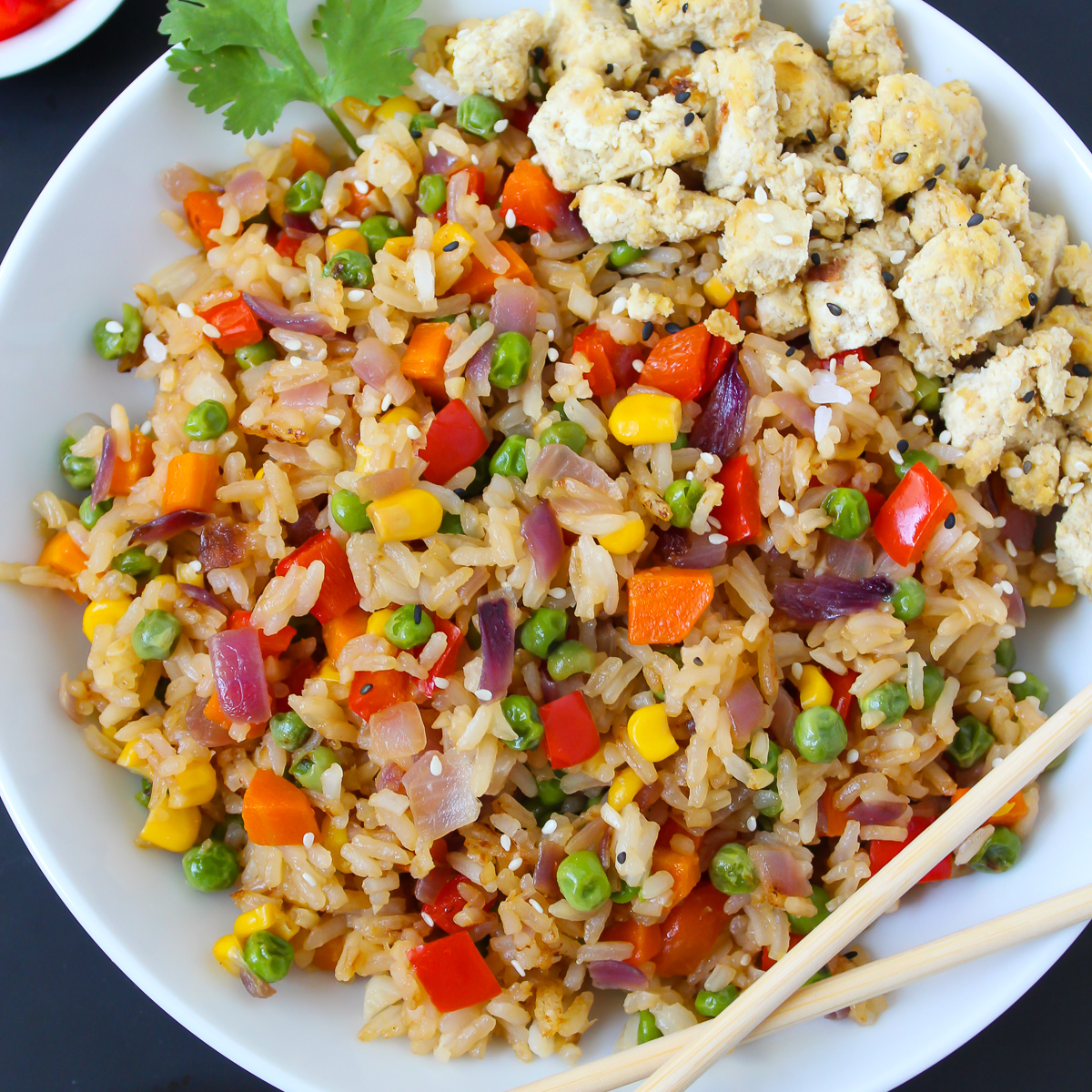 Rainbow Veggie Fried Rice - Recipe photo by TheGardenGrazer