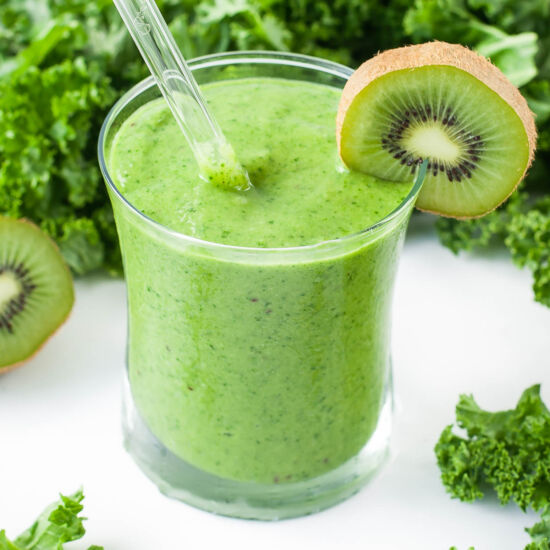 Tropical Mango Kale Smoothie - Recipe photo by peasandcrayons