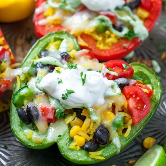 Vegetarian Stuffed Peppers - Recipe photo by peasandcrayons