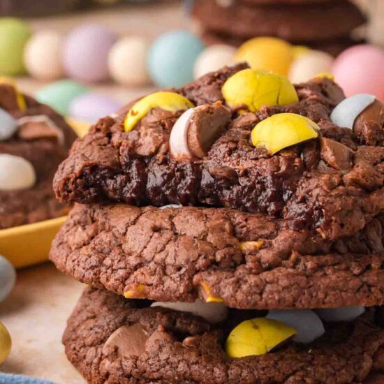 Cadbury Egg Brownie Cookies - Recipe photo by Tessies Table