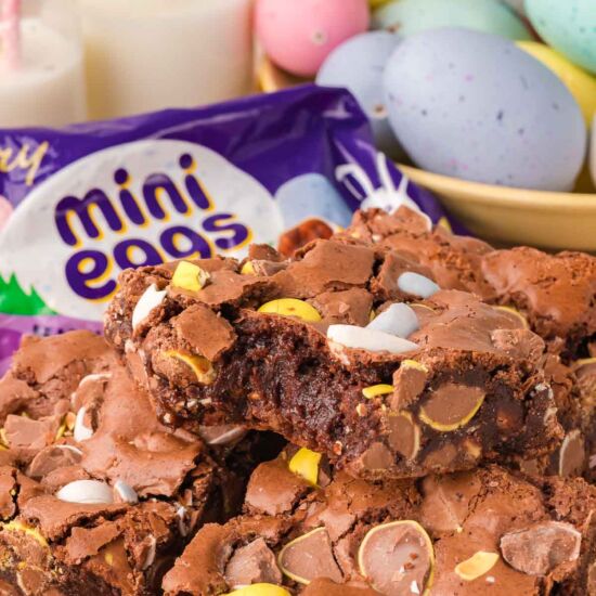 Cadbury Egg Brownies - Recipe photo by Tessies Table