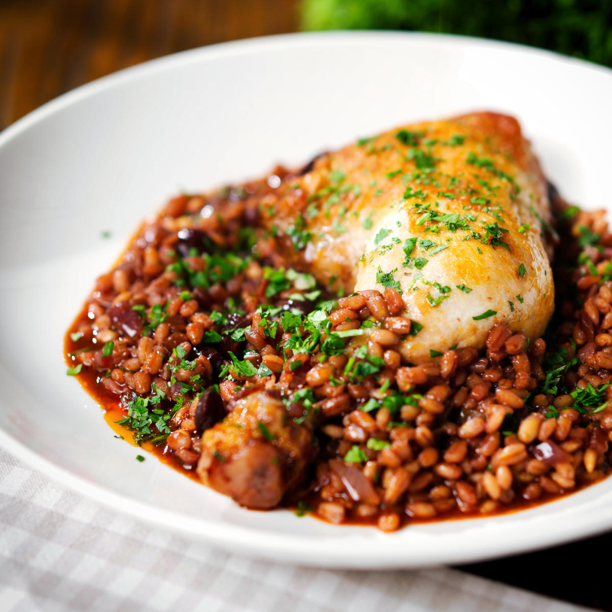 Chicken Leg and Pearl Barley Stew - Recipe photo by Brian Jones