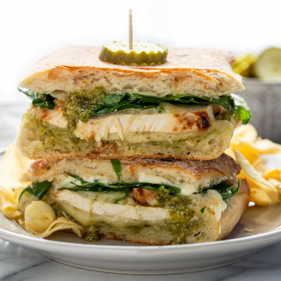 Chicken Pesto Panini - Recipe photo by Savingroomfordessert