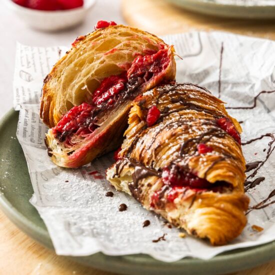 Chocolate Raspberry Croissants - Recipe photo by thebutterycrust