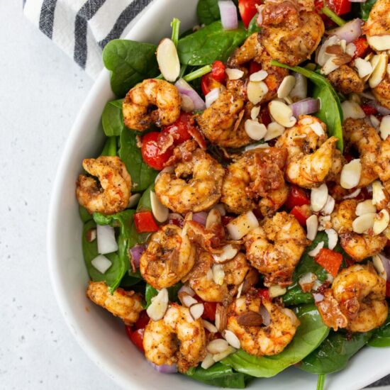 Air Fryer Shrimp & Spinach Salad - Recipe photo by Forktospoon