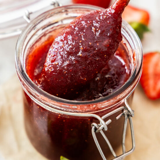Easy Strawberry Jam (No Pectin) - Recipe photo by thebutterycrust