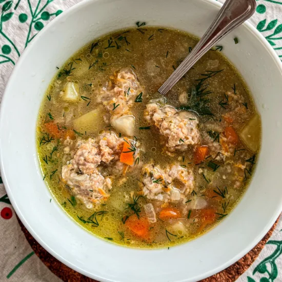 Mediterranean Meatball Soup - Recipe photo by theeuropeandish