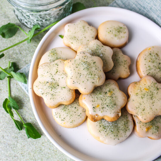 Meyer Lemon Cookies with Pea Shoot - Recipe photo by TheSiftedField2