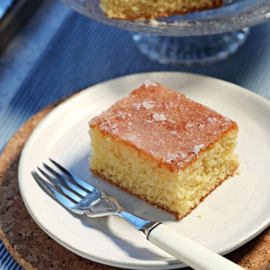 Lemon Drizzle Traybake - Recipe photo by FabFood4All