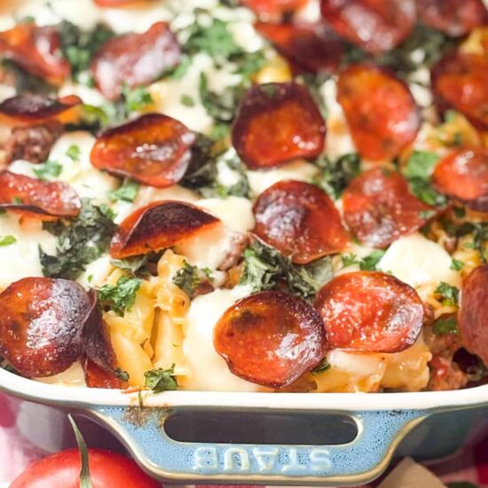Pizzaiolo Pasta (Pizza Pasta Bake) - Recipe photo by Maplewoodroad.com