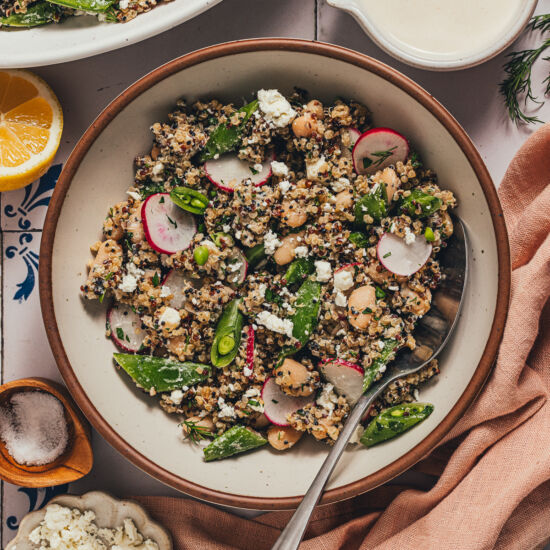 Radish & Snap Pea Quinoa Salad - Recipe photo by sweetmiscellany