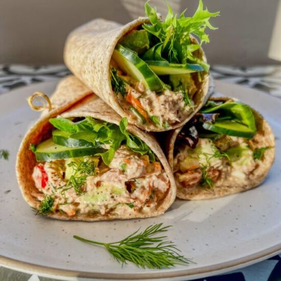 Tuna Avocado Wraps - Recipe photo by thewholesomespoonblog