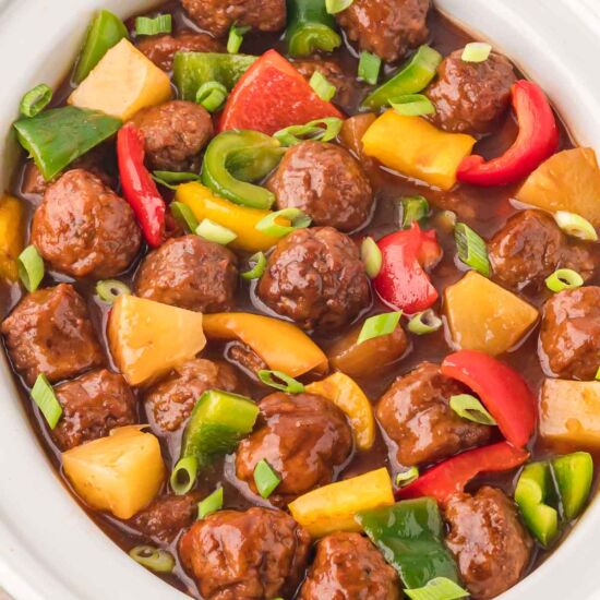 Slow Cooker Sweet & Sour Meatballs - Recipe photo by Tessies Table