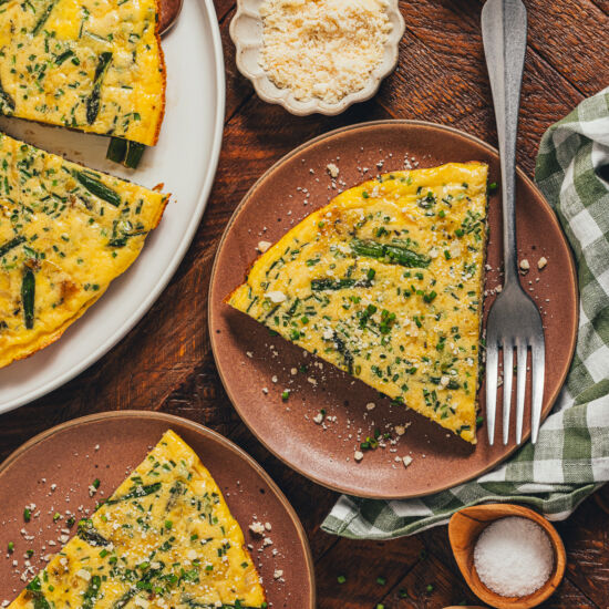 Spring Onion and Asparagus Frittata - Recipe photo by sweetmiscellany