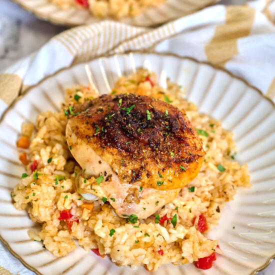 One Pan Oven Baked Chicken and Rice - Recipe photo by thefoodieblogger.recipes