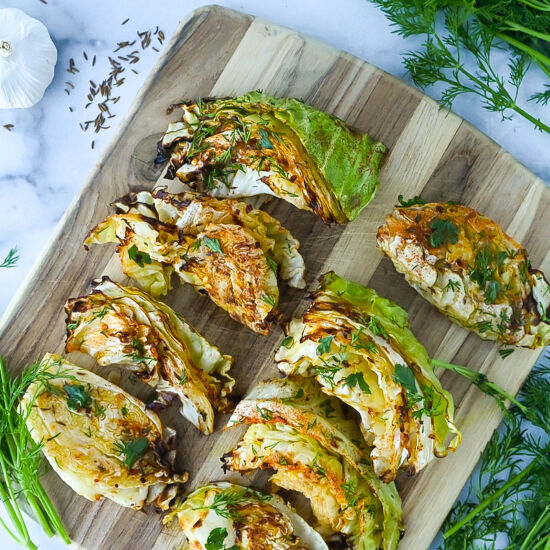 Air Fryer Cabbage Steaks - Recipe photo by One Hungry Bunny