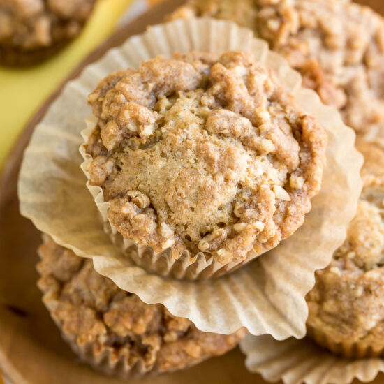 Apple Cinnamon Banana Nut Muffins - Recipe photo by peasandcrayons